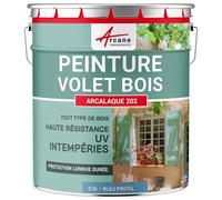 ARCANE INDUSTRIES Peinture volet Bois extérieur - Résistance UV et intempéries - Haut Pouvoir Couvrant - ARCALQUE 202-0.5 L Bleu Pastel - RAL 5024
