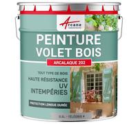 ARCANE INDUSTRIES Peinture volet Bois extérieur - Résistance UV et intempéries - Haut Pouvoir Couvrant - ARCALQUE 202-0.5 L Telegris 4 - RAL 7047