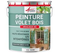 Peinture volet bois extérieur couleur - 0.5 L Blanc - RAL 9003 - ARCANE INDUSTRIES
