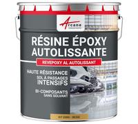 ARCANE INDUSTRIES Résine epoxy, autolissante, Peinture pour Sol : déco, intérieure, Atelier, Effet Miroir - 25 kg Beige - RAL 1001