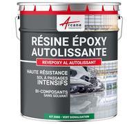 Résine Epoxy Autolissante - Peinture pour Sol : Déco intérieure, Atelier - Effet Miroir Vert signalisation - RAL 6024 25 kg