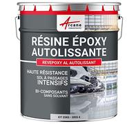 ARCANE INDUSTRIES Résine epoxy, autolissante, Peinture pour Sol : déco, intérieure, Atelier, Effet Miroir - 25 kg Telegris 4 - RAL 7047