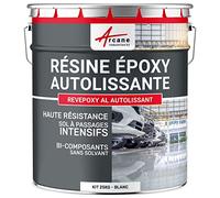 ARCANE INDUSTRIES Résine epoxy, autolissante, Peinture pour Sol : déco, intérieure, Atelier, Effet Miroir - 25 kg Blanc