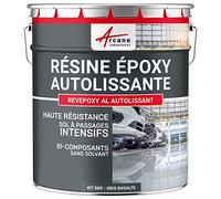 ARCANE INDUSTRIES Résine epoxy, autolissante, Peinture pour Sol : déco, intérieure, Atelier, Effet Miroir - 5 kg Gris Basalte - RAL 7012