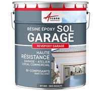Peinture epoxy garage sol atelier local commercial magasin REVEPOXY GARAGE Gris basalte ral 7012 kit 5 Kg (couvre jusqu'à 16m² pour 2 couches)