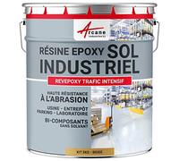 ARCANE INDUSTRIES Résine epoxy Sol - Peinture resine pour sols béton,Ciment,carrelage : REVEPOXY TRAFIC INTENSIF - 5 kg (jusqu'à 10 m² en 2 Couches) Beige - RAL 1001