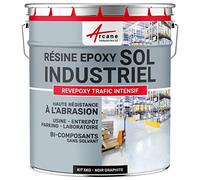 ARCANE INDUSTRIES Résine epoxy Sol - Peinture resine pour sols béton,Ciment,carrelage : REVEPOXY TRAFIC INTENSIF - 5 kg (jusqu'à 10 m² en 2 Couches) Noir Graphite - RAL 9011