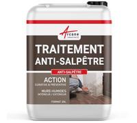 Traitement du salpêtre, antisalpêtre pour murs humides, hydrofuge, anti moisissure : Antisapêtre - 20 L (jusqu à 80m²) - ARCANE INDUSTRIES