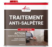 ARCANE INDUSTRIES Traitement du salpêtre, antisalpêtre pour Murs humides, Hydrofuge, Anti moisissure : Antisapêtre - 2.5 L (jusqu'à 10 m