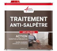 Traitement du salpêtre, antisalpêtre pour murs humides, hydrofuge, anti moisissure : Antisapêtre - 0.75 L (jusqu'à 3 m²) - ARCANE INDUSTRIES
