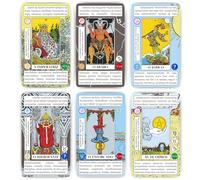 ARCANIA Cartes Tarô pour initiants, com Definições Fáceis, Palavras-Chave, Zodiaque, Chakras, Numérologie, Sim ou Não et Symbologie de Fonds