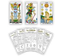 ARCANIA - Tarot facile de Marseille pour débutants avec guide numérique | Pour apprendre de manière simple et rapide. Contient des mots-clés, du zodiaque, des planètes et 4 éléments. Comprend un