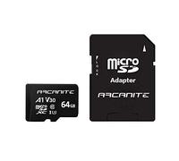 ARCANITE 64 Go Carte Mémoire microSDXC avec adaptateur SD - A1, UHS-I U3, V30,