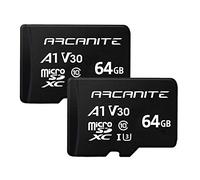 ARCANITE Lot de 2, 64 Go Cartes Mémoire microSDXC UHS-I U3, A1, V30, 4K, C10, microSD, Vitesse de lecture maximale de 90 Mo/s