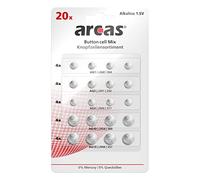 Battery Arcas Button Cells Set AG1-AG13 0% Mercury/Hg (20 pcs.)