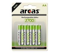Arcas - Lot de 4 Accus NiMH HR6 / AA / 2700mAh / 1,2V