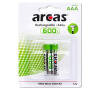 Arcas Set de 2 Piles Rechargeables HR03 600 mAH/1,2 V