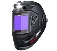 ARCCAPTAIN True Color Casque de soudage occultant automatique avec lumière, capot de soudage à énergie solaire, 4 capteurs d'arc, abat-jour large 4/5-9/9-13 pour bâton MIG TIG Cut 10 x 9,3 cm