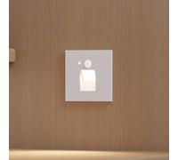 Arcchio Lampe encastrable LED Neru, 7 cm, blanc, angulaire, capteur Neru, blanc, Salon / Salle à manger, Aluminium, Moderne, Projecteur encastrable dans le mur