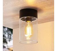 Arcchio Liljana plafonnier d’extérieur, IP65, noir Arcchio, dimmable, noir, Verre, Moderne, Plafonnier