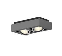 Arcchio Plafonnier Ronka à intensité variable (Moderne) en Noir Aluminium e. a. pour Salon & Salle manger (à 2 lampes, GU10) Luminaire Lampe Plafond Eclerage Eclairage