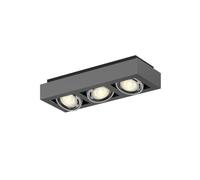 Arcchio Plafonnier Ronka à intensité variable (Moderne) en Noir Aluminium e. a. pour Salon & Salle manger (à 3 lampes, GU10) Luminaire Lampe Plafond Eclerage Eclairage
