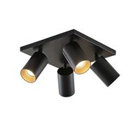 Arcchio Spot Brinja (Moderne) en Noir Métal e. a. pour Couloir (à 4 lampes, GU10), Lampe encastrable, plafonnier, applique