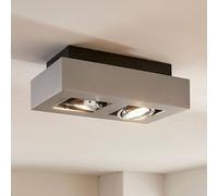 Arcchio spot Vince, 25 cm, à 2 lampes, argent, GU10 VINCE Arcchio, dimmable, gris, Couloir, Aluminium, Moderne, Spot