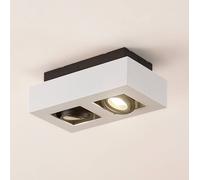 Arcchio spot Vince, 25 cm, à 2 lampes, blanc/noir, GU10 VINCE Arcchio, dimmable, blanc, Couloir, Aluminium, Moderne, Spot