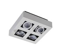 Arcchio spot Vince, 25 x cm, 4 lampes, blanc/chrome, GU10 VINCE Arcchio, dimmable, blanc, Couloir, Aluminium, Moderne, Spot