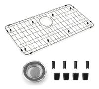 ARCCI Grille d'évier de cuisine de 70,6 x 37,6 cm, grilles d'évier en acier inoxydable pour fond d'éviers de cuisine avec drain arrière pour éviers à cuve simple, une pièce