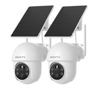 ARCCTV 2K Caméra Surveillance WiFi Extérieure sans Fil, 4MP Camera Solaire | 2.4G/5G WiFi Camera Exterieur sans Fil, 360° PTZ, Détection PIR, Vision Nocturne Couleur, Audio Bidirectionnel, IP65, Q1-2Pcs