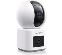 ARCCTV Caméra Surveillance WiFi Intérieur Double Objectif, 2.5K WiFi 6 Caméra IP 360° pour Bébé/Chien/Chat, 5GHz/2.4GHz, Vision Nocturne, Audio Bidirectionnel, AI Suivi de Mouvement, App Contrôle