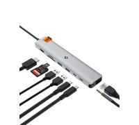 Arcdock Hub Usb C,9-En-1 100W Pd 3.0 4K 60Hz Port Hdmi 5Gbps Usb C Et 3 Ports De Données Usb A Port Ethernet Lecteur De Carte Microsd/Sd Pour Macbook Pro Air M1 M2 Steam Deck Dell Xps