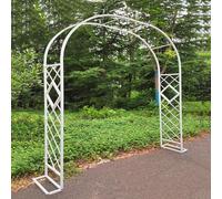 Arceau à Rosiers pour Plante Grimpantes, Large Arche de Jardin Support avec Cadre en Acier, pour Plantes Grimpantes,Pergola De Gloriette Fer Forge, Résistant Aux Intempéries (Couleur : Blanc, Taille