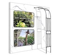 Arceau À Rosiers Tonnelle De Pergola - Arche de Jardin d'une Demi-latéral, W200xH240cm W220xH240cm W240xH240cm pour Plantes Grimpantes de Roses, Arcade Jardin Metal Moitié Contre Le Mur (Couleur : No