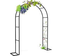 Arceau de Jardin en Métal Noir Antirouille, Treillis Facile à Assembler pour Rosier Grimpant & Clématite, Portique Décoration Patio Extérieur Balcon Jardin, Structure Acier Durable,W200*230cm
