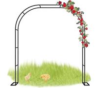 Arceau de Jardin en Métal Noir Antirouille, Treillis Facile à Assembler pour Rosier Grimpant & Clématite, Portique Décoration Patio Extérieur Balcon Jardin, Structure Acier Durable,W200*230cm