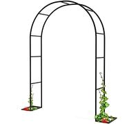 Arceau de Jardin en Métal Noir Antirouille, Treillis Facile à Assembler pour Rosier Grimpant & Clématite, Portique Décoration Patio Extérieur Balcon Jardin, Structure Acier Durable,W280*H220cm