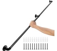 Arceau de protection de main courante au look industriel rétro - main courante de 152cm en acier au carbone - finition mate - main courante rustique - charge de 200 kg - pour l'intérieur et l'extérieu