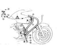 Arceau de protection moteur noir pour Honda Varadero 125 (2001-2006)
