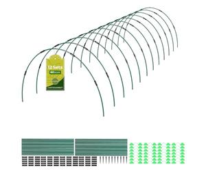 Arceau Tunnel de Forçage, Arceaux pour Serre de Jardin, Kit de Tunnel de Culture pour Potager et Carré Potager, Support de Plante DIY pour Film de Croissance, Filet de Protection et Cloche (40pièces)