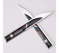 ARCEEN 2pcs Autocollants Emblèmes de Voiture pour Peugeot, Emblème Tronc Latéral Grille Logo Badge Autocollant, Accessoires de Logo de Décoration de Voiture