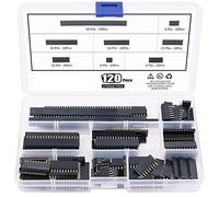 ARCELI 120Pcs 2.54mm Droite Simple Carte PCB Carte Femelle Broche Connecteur Socket Connecteur Bande Assortiment Kit pour Arduino Prototype Shield (Simple Rangée)