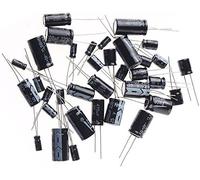 ARCELI 125PCS 25 Valeurs 16V 25V 50V 1uF à 2200uF Condensateurs électrolytiques Assortiment assortiment de kit Set Black avec résistance marquée Lable