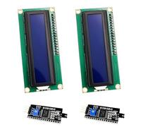 ARCELI 2 pièces 16x2 Module d'affichage LCD avec Interface I2C 2x16 caractères DC 5V Compatible avec Arduino et Raspberry Pi, Fond Bleu et caractères Blancs