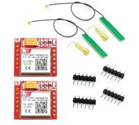 ARCELI 2 x GPRS GSM Module, Breakout Module TTL Interface sérielle 3.7~4.2V Quadri-Bande 850/900/1800/1900MHz Slot Carte SIM embarqué avec antenne