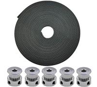 ARCELI 5 mètres GT2 Pitch 2mm 6mm Large Courroie de Distribution en Caoutchouc + 5 Pcs 16 Dents en Aluminium Roue poulie de Distribution pour imprimante 3D