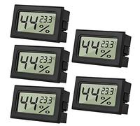 ARCELI 5 Mini Thermomètre Digital LCD Hygromètre D'intérieur hygromètre Thermometer Intérieur Reptiles Hygromètre Numérique, pour Bureau, Cuisine, Thermomètre incubateur, Serre Thermomètre