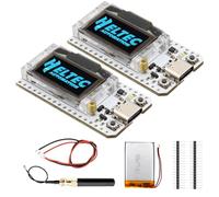 ARCELI LoRa ESP V3 Lot de 2 cartes avec batterie 3000 mAh, kit de développement Meshtastic LoRa ESP32 avec antenne 868 MHz et écran OLED, WiFi + BLE Dual-Core IoT compatible avec Arduino/Meshtastic